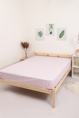 Простыня перкаль Розовое поле розовый